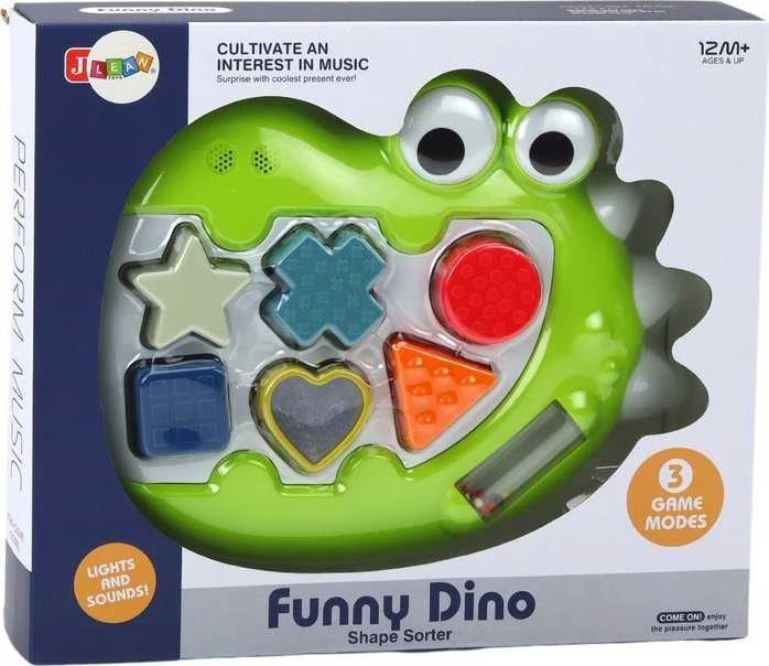 Sorter Dinozauras rūšiuoklis Lean Toys su sensoriniais efektais ir melodijomis