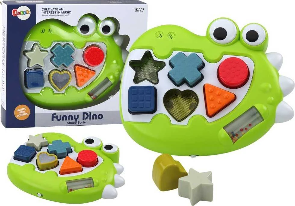Sorter Dinozauras rūšiuoklis Lean Toys su sensoriniais efektais ir melodijomis