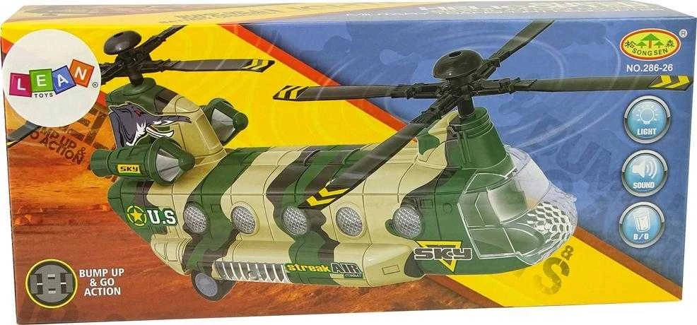 Lean Toys Karinio sraigtasparnis LeanToys High Wings su šviesom ir gasais