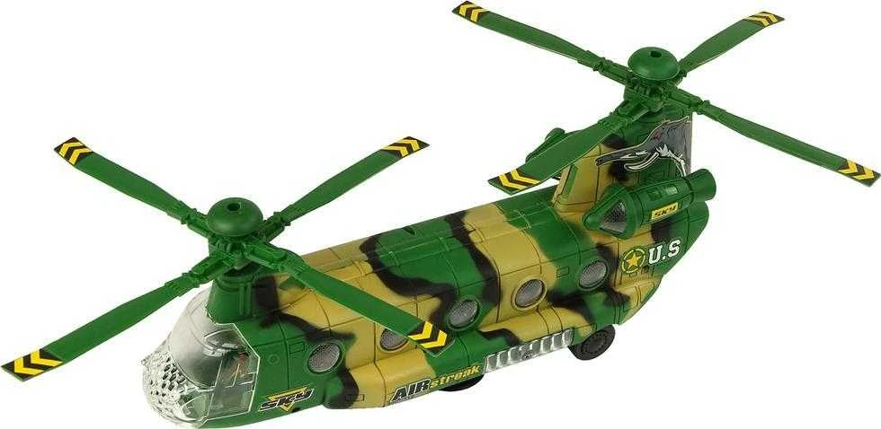 Lean Toys Karinio sraigtasparnis LeanToys High Wings su šviesom ir gasais