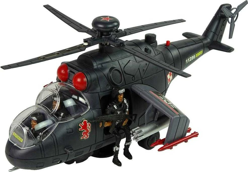 Lean Toys Žaislinis karinis sraigtasparnis