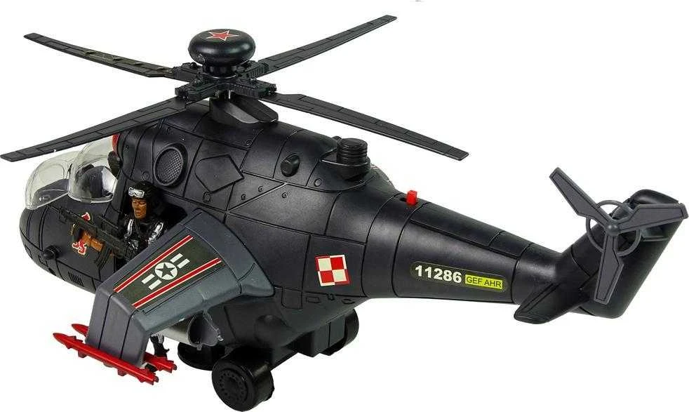 Lean Toys Žaislinis karinis sraigtasparnis