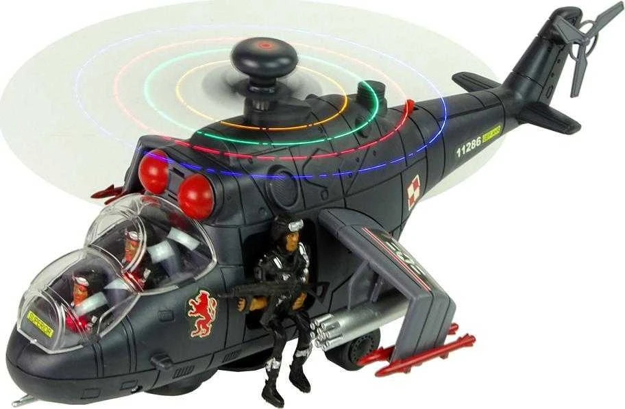 Lean Toys Žaislinis karinis sraigtasparnis