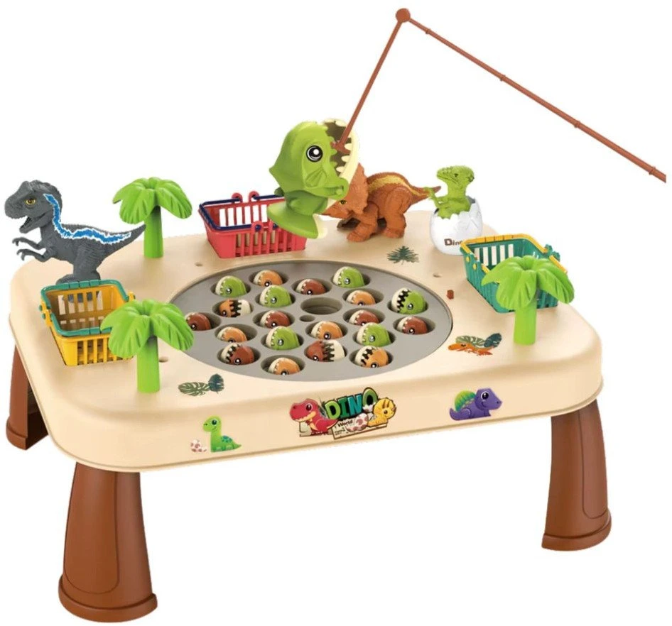 Lean Toys Dinozaurų Žvejybos Stalas su Šviesos ir Garso Efektais
