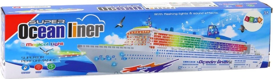 Žaislinis kruizinis laivas su šviesos ir garso efektais Lean Toys