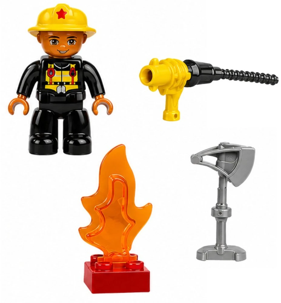 Lean Toys Gaisrininko rinkinys, raudona ir geltona