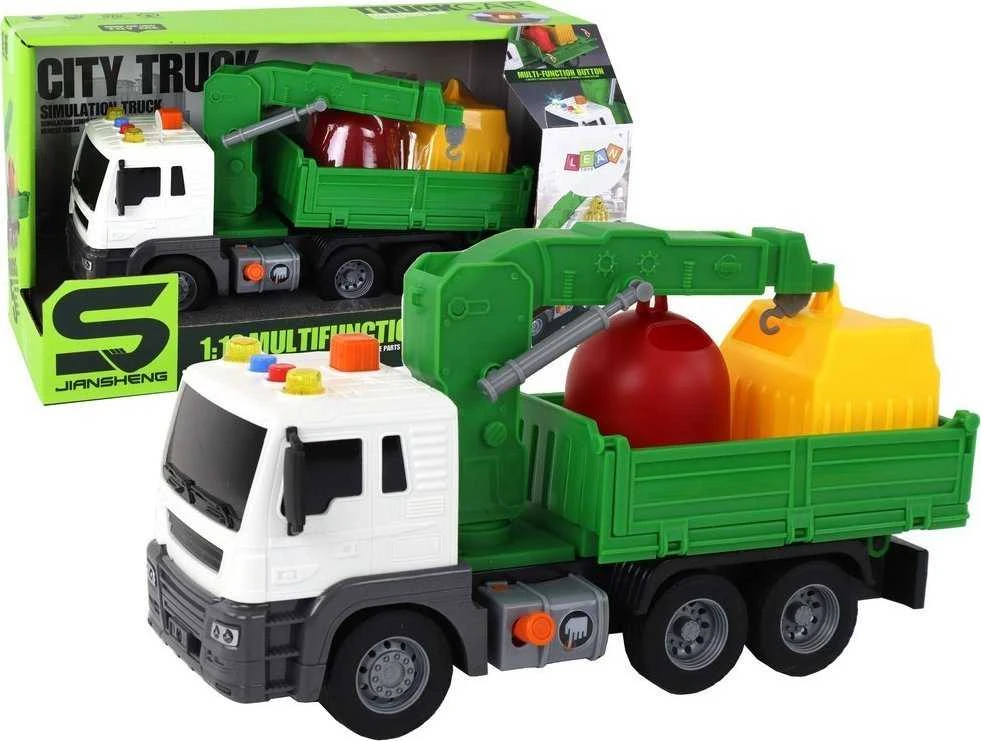 Lean Toys Gaisrinės mašina su priekaba 1:16 su šviesos ir garso efektais