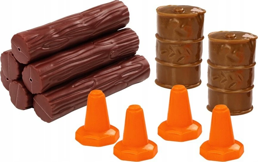 Žaislinis sunkvežimis su kranu, grasu, šviesomis ir priedais Lean Toys