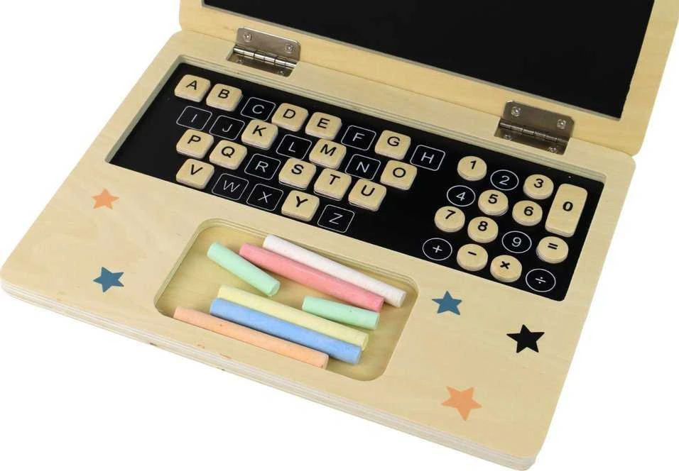 Medinė nešiojamojo kompiuterio piešimo lenta vaikams Lean Toys