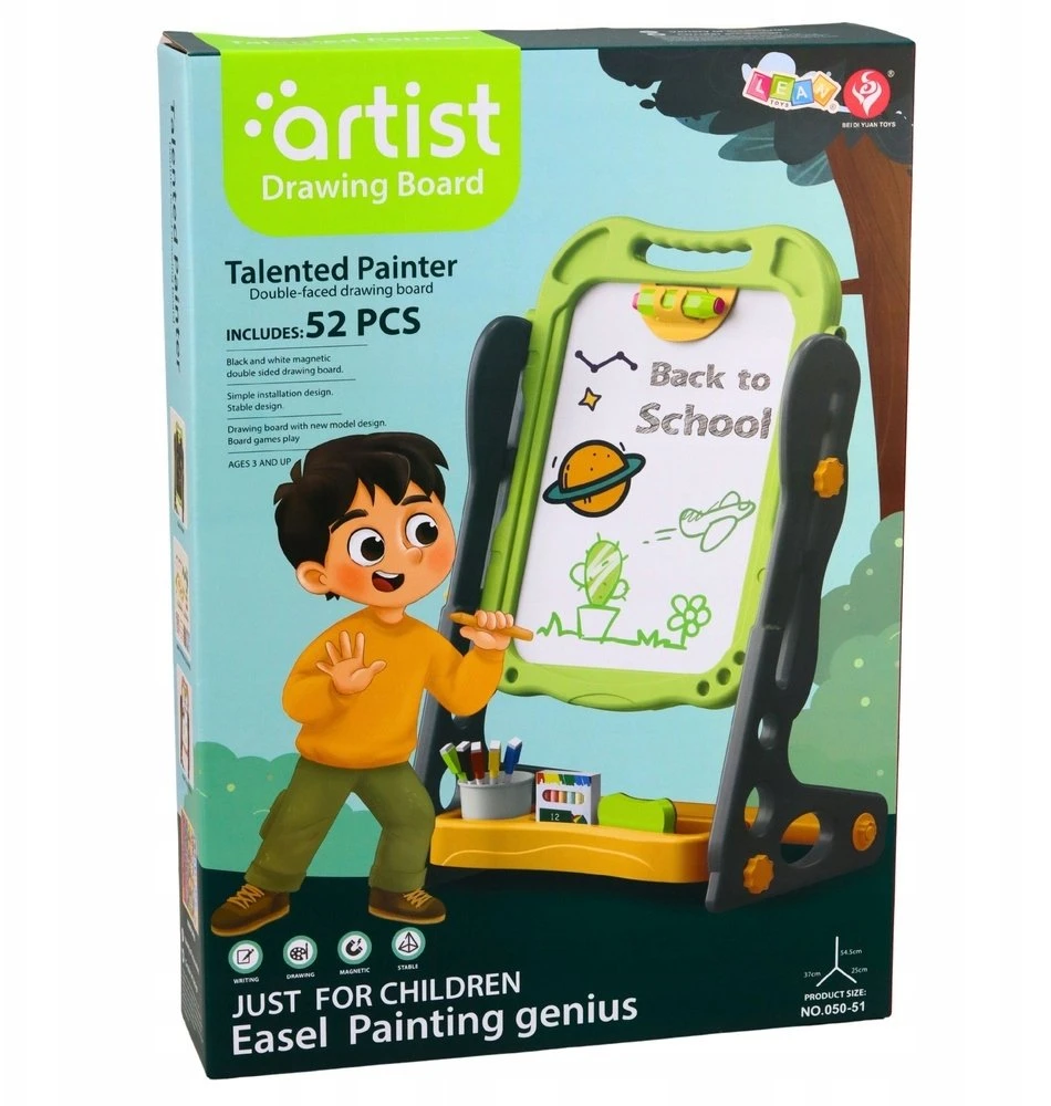 Lean Toys Dvipusė magnetinė lenta žalia 52 vnt.