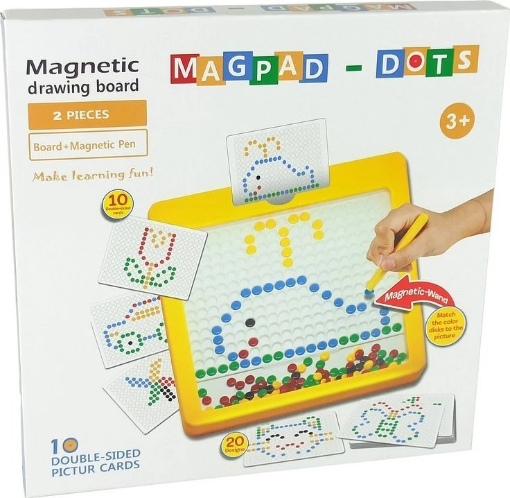 Lean Toys Magnetinė geltona lenta su 100 karoliukų