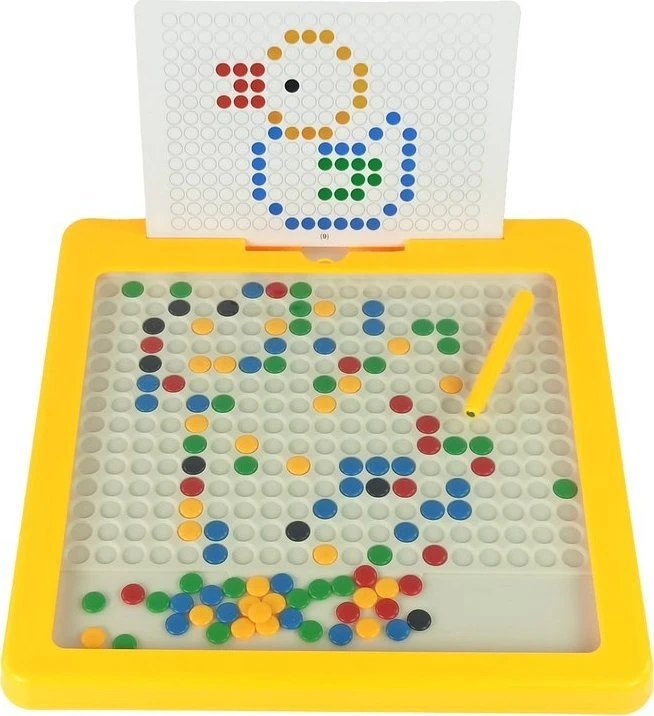 Lean Toys Magnetinė geltona lenta su 100 karoliukų