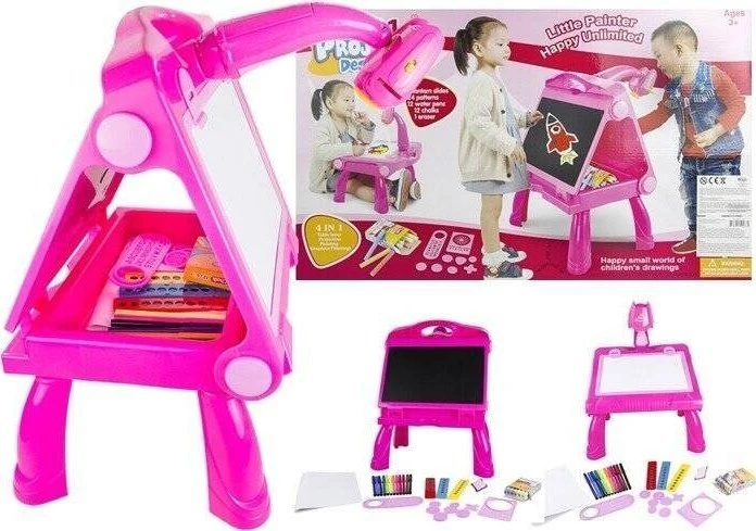 Lean Toys Piešimo lenta/projektorius, rožinė