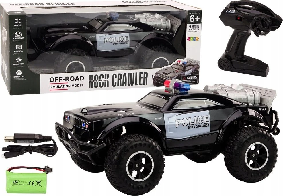 Terenowy Nuotoliniu būdu valdomas automobilis Off-road Remote Controlled Police Car RC 1:8
