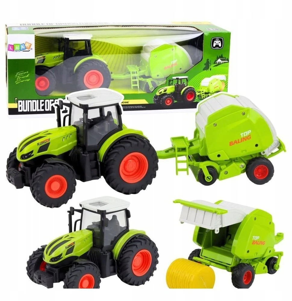 Lean Toys RC traktorius su presu 1:24
