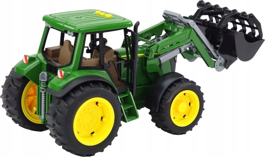 Lean Toys Žalias žemės ūkio traktorius su reguliuojamu kaušu ir garsais