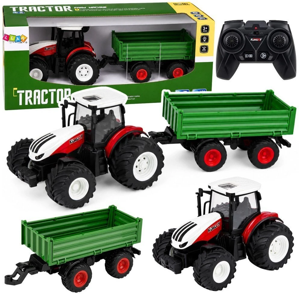 Lean Toys Traktorius 1:24 su priekaba