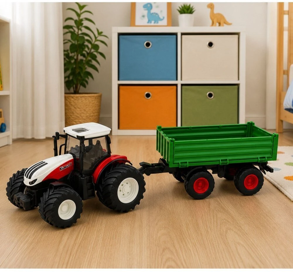Lean Toys Traktorius 1:24 su priekaba