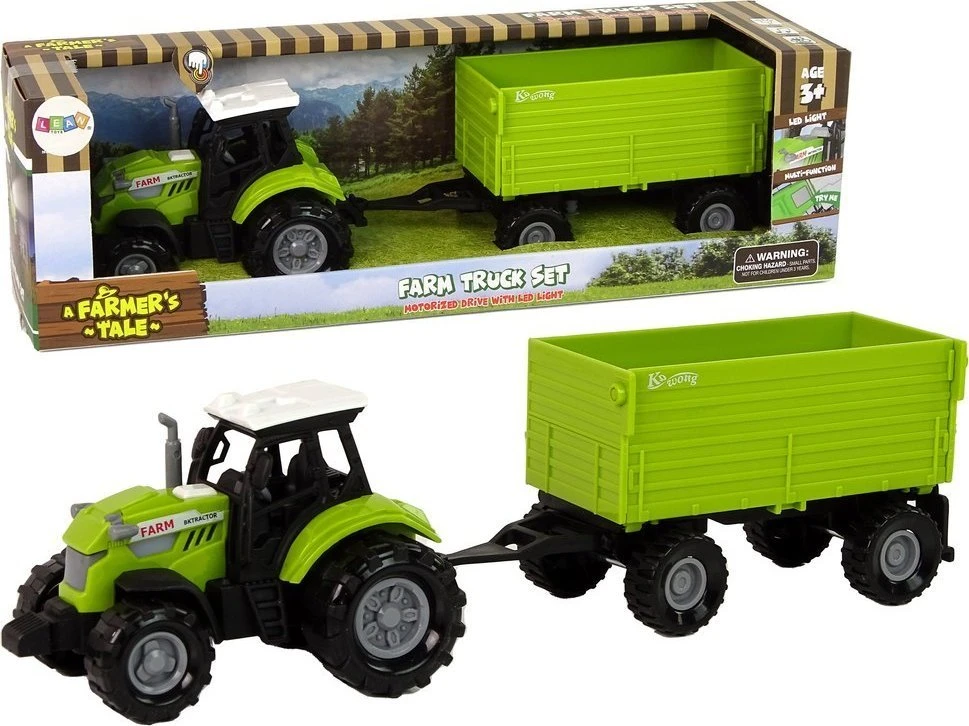 Traktorius su priekaba LeanToys Žalias Farm