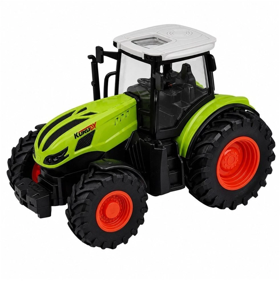 Lean Toys Nuotolinio valdymo traktorius su miško priekaba ir rąstų griebtuvu 1:24