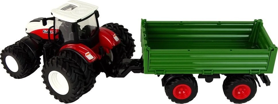 Lean Toys RC traktorius su priekaba 1:24 Raudona žalia