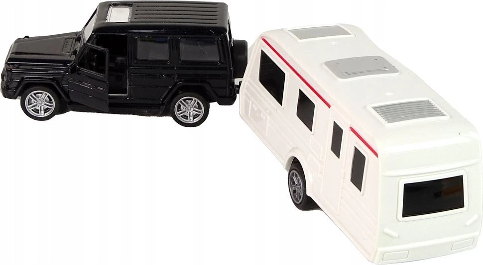 Lean Toys Juodos spalvos džipo ir kemperio rinkinys