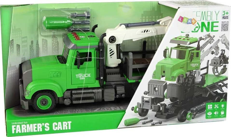 Lean Toys Žalias medienos gabenimo sunkvežimis