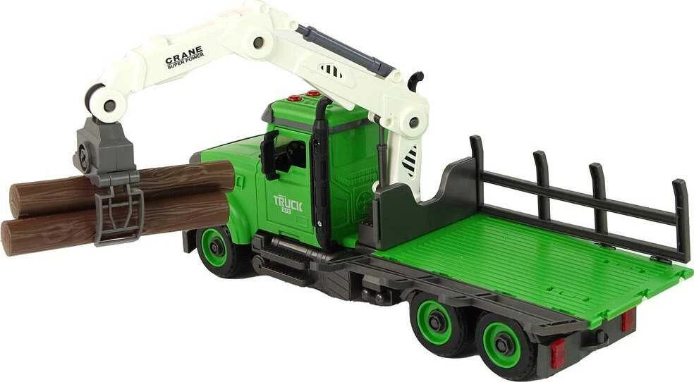 Lean Toys Žalias medienos gabenimo sunkvežimis