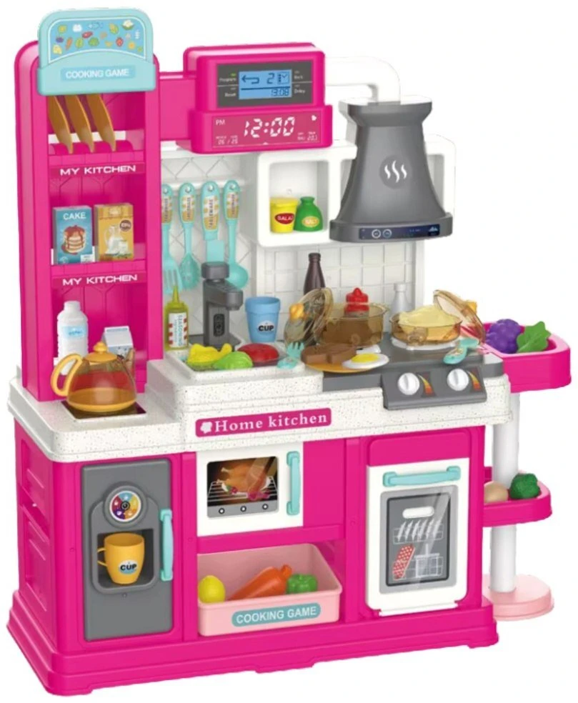 Lean Toys Žaislinė virtuvė vaikams su garais ir šviesomis 64 dalys