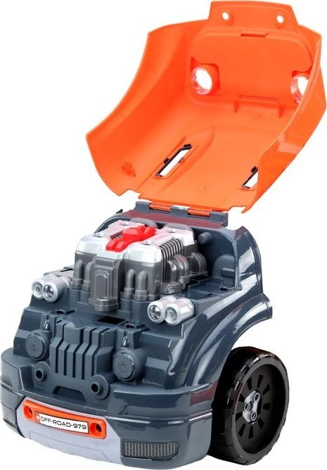 Lean Toys Vaikiškas automobilio variklio išardymo rinkinys, oranžinis