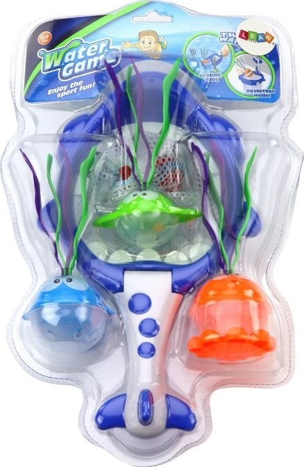 Lean Toys Vonios žaislų rinkinys vaikams su rykliu ir jūros gyvūnais