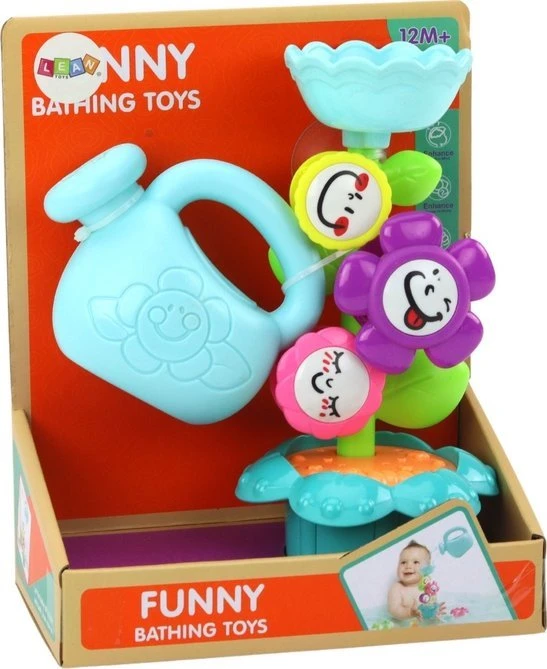 Lean Toys Žaislinis laistytuvas su spalvotais gėlių elementais
