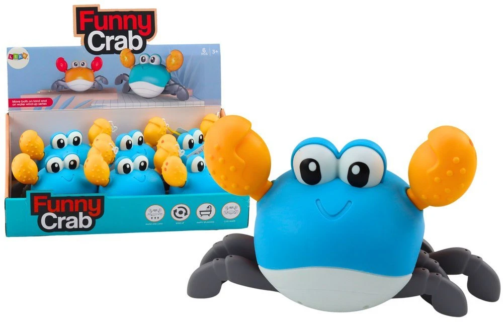 Lean Toys Vonios žaislas - mėlynas užsukamas krabas