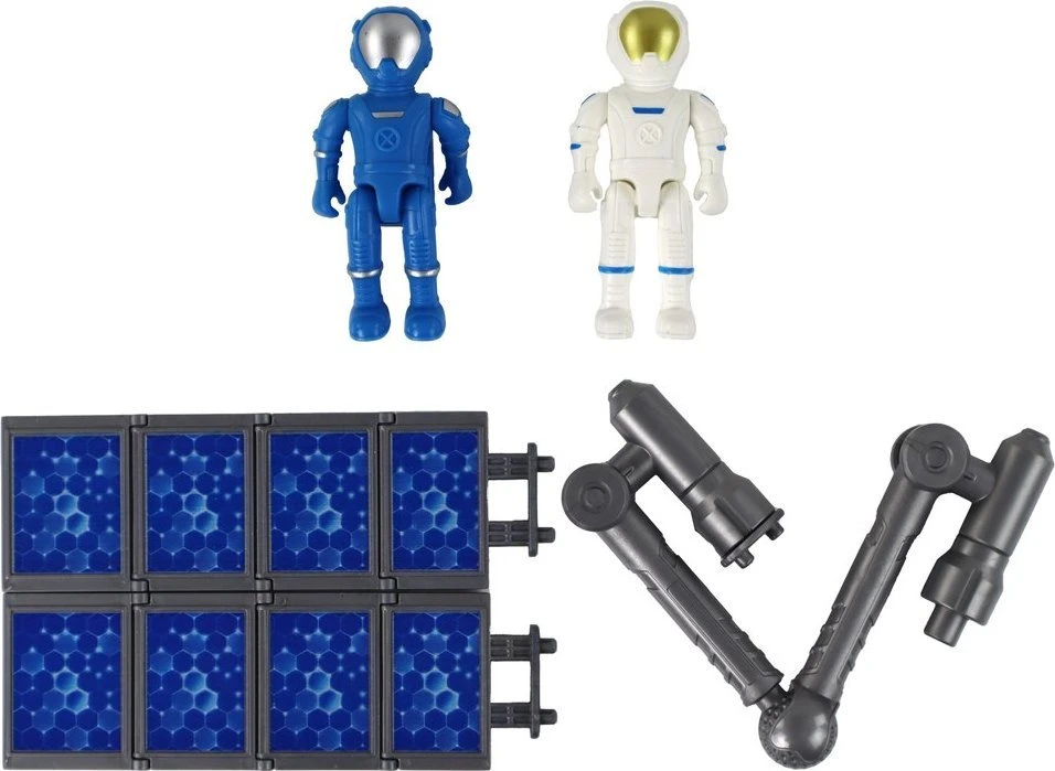 Lean Toys Žaislinė kosmoso raketa su paleidimo bokštu ir astronautais, 15 dalių