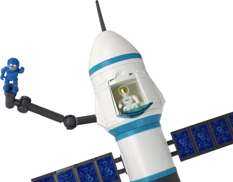 Lean Toys Žaislinė kosmoso raketa su paleidimo bokštu ir astronautais, 15 dalių