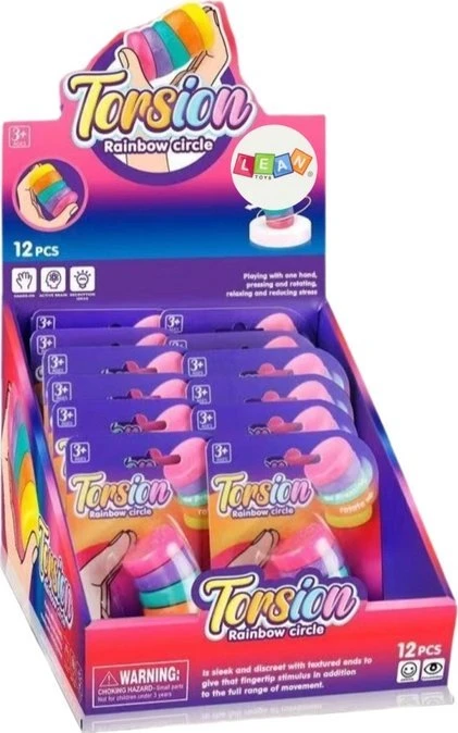 Lean Toys Sensorinis žaislas vaikams 'Vaivorykštės besisukantys ratai'