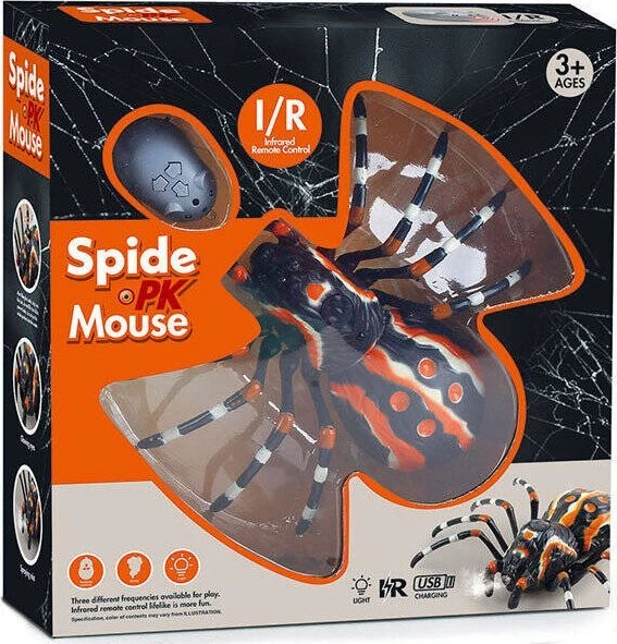Lean Toys Nuotoliniu būdu valdomas juodas voras tarantulas
