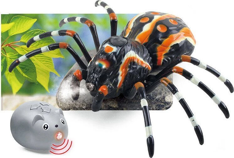 Lean Toys Nuotoliniu būdu valdomas juodas voras tarantulas