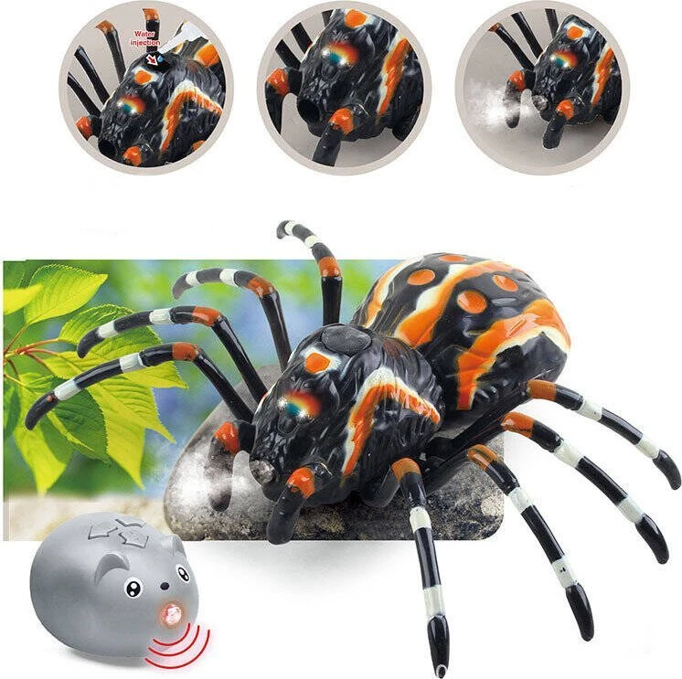 Lean Toys Nuotoliniu būdu valdomas juodas voras tarantulas