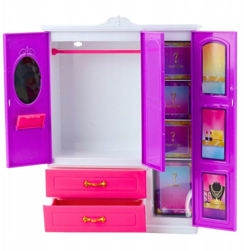 Lean Toys Lėlė Anlily su Spinta ir Priedais, 24 vnt.
