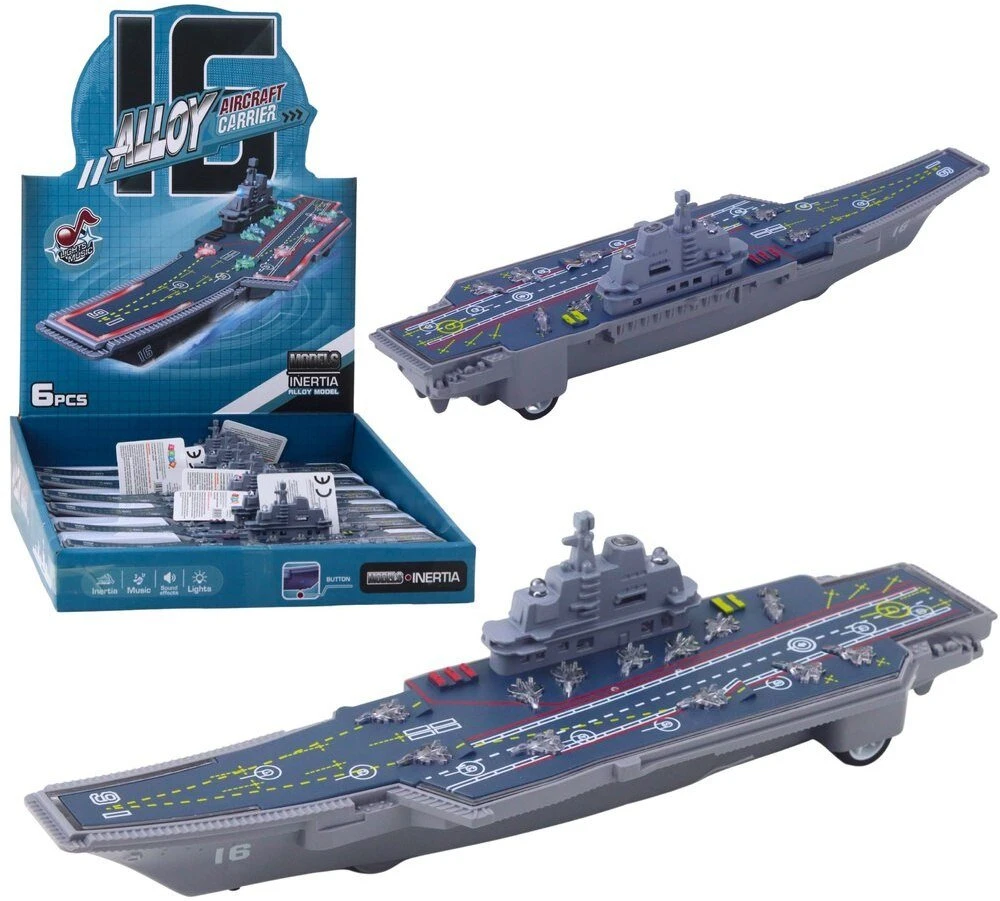 Lean Toys Karinis lėktuvnešis su šviesomis ir garsais 24 cm
