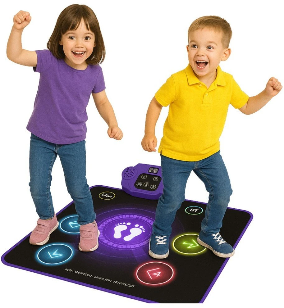 Lean Toys Vaikiškas šokių kilimėlis su Bluetooth, 5 režimai, 79x90 cm