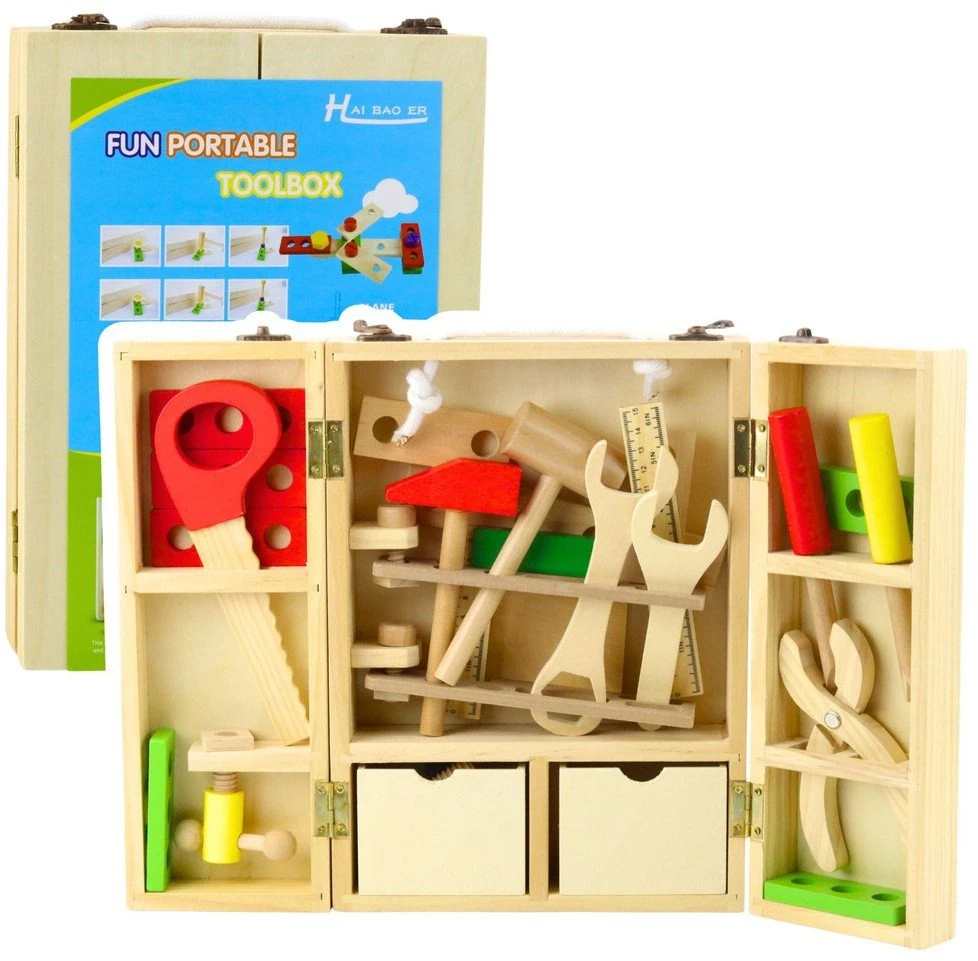 Lean Toys Medinių Įrankių Rinkinys Vaikams, 35 vnt.
