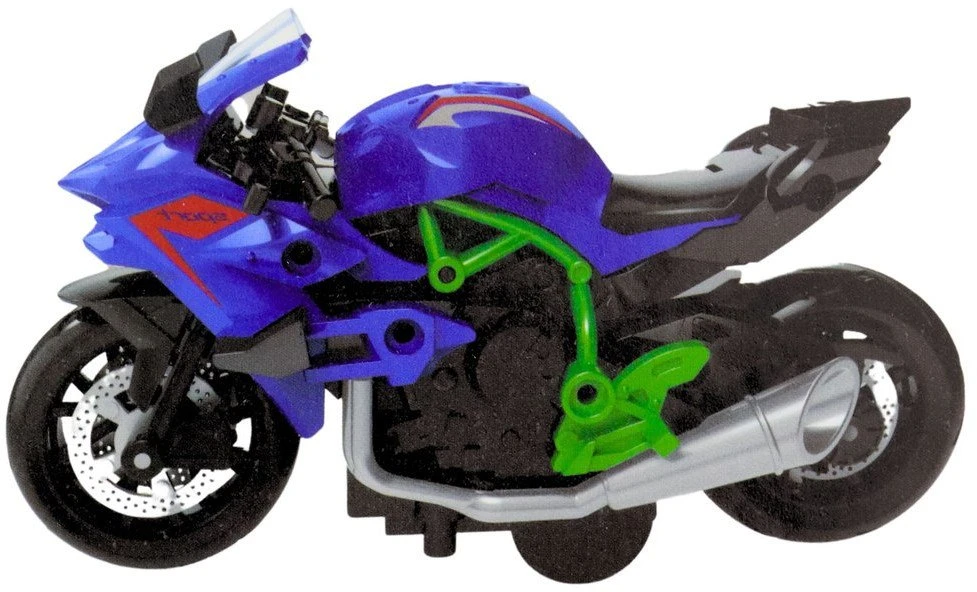 Lean Toys Surenkamas motociklo modelis 1:14 žalia-mėlyna