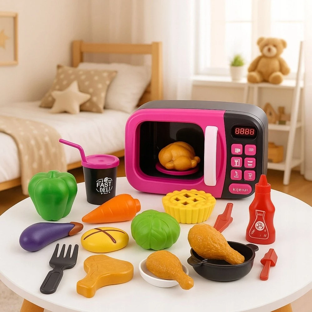 Lean Toys Vaikiška mikrobangė My Little Home su garsais ir šviesomis