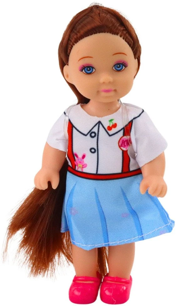 Lean Toys Lėlė Kaibibi Girl 12 cm su plaukais ir spalvinga suknele