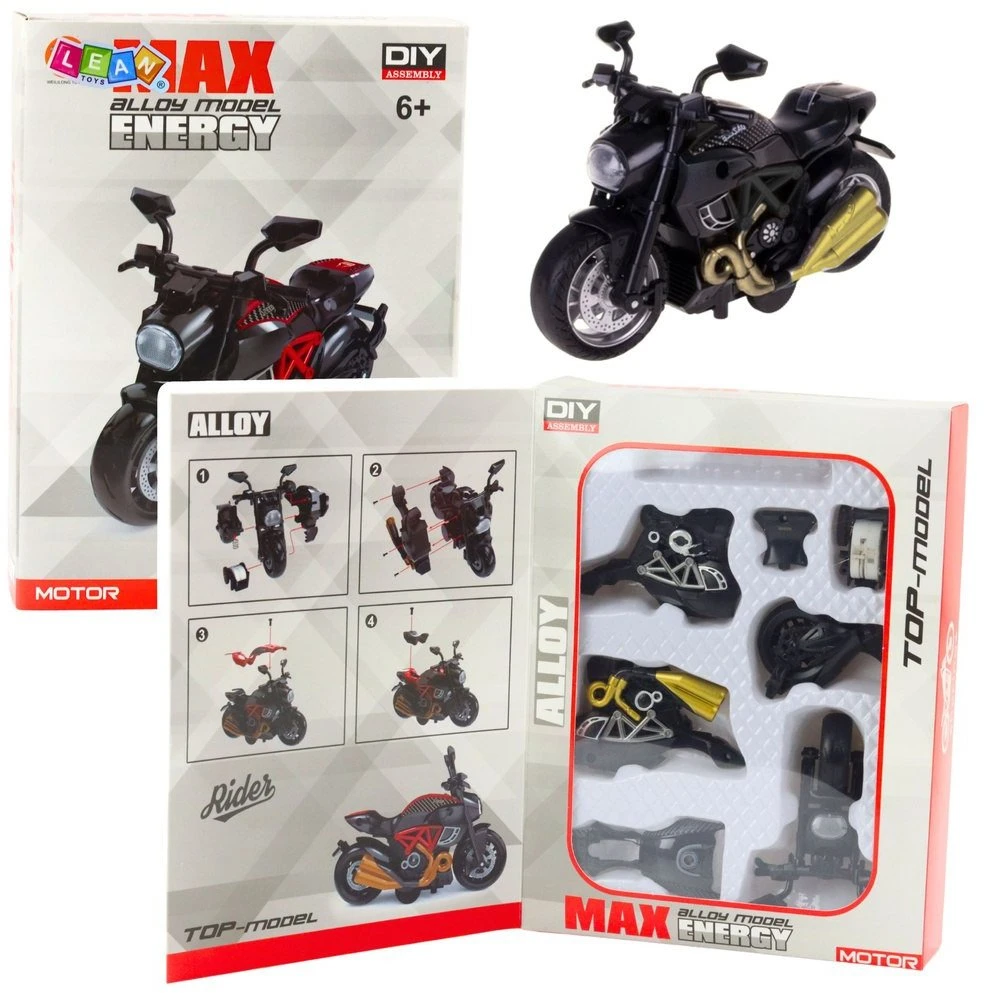 Lean Toys Motociklo modelis 1:14 su auksiniais elementais