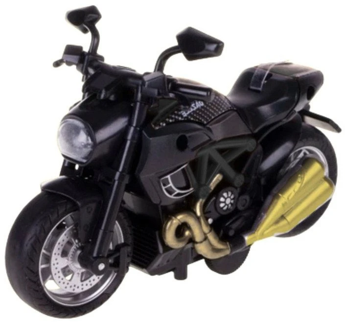 Lean Toys Motociklo modelis 1:14 su auksiniais elementais