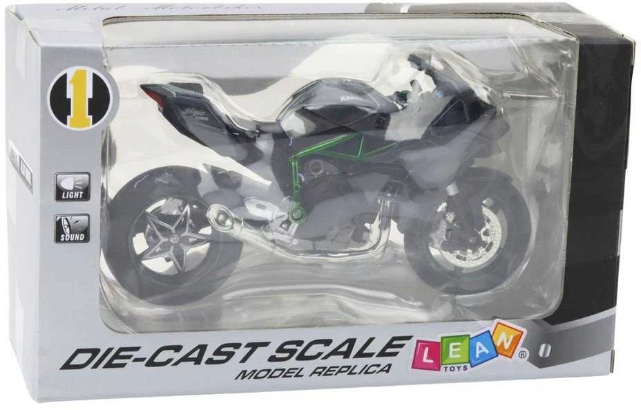 Lean Toys Metalinis sportinis motociklas 1:12 pilkas