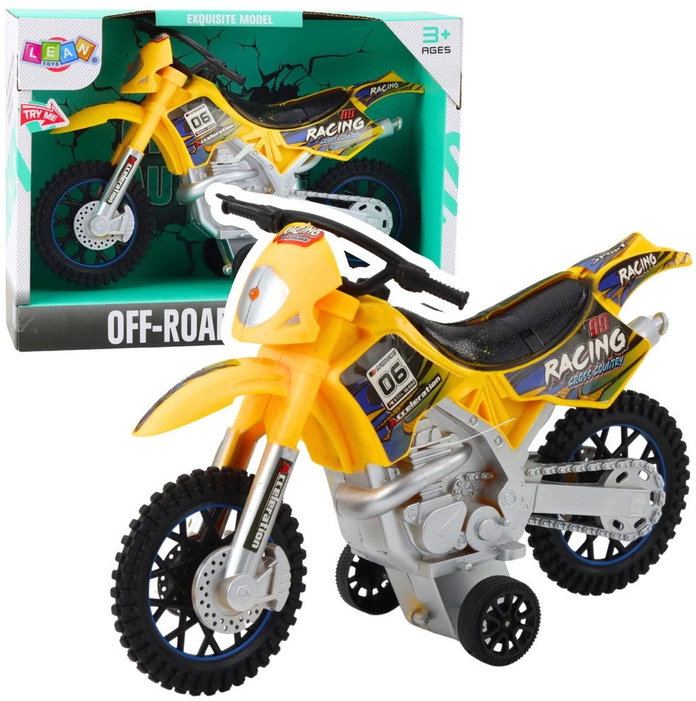 Lean Toys Žaislinis krosinis motociklas su šviesomis ir garsais, 27 x 16.5 x 9.5 cm